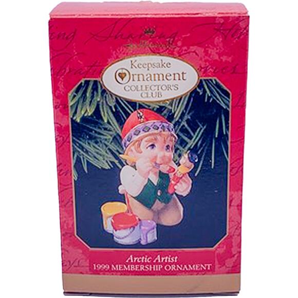 1999 Hallmark Keepsake Arctic Artist Collector's Club Christmas Ornament in Box - Picture 2 of 7